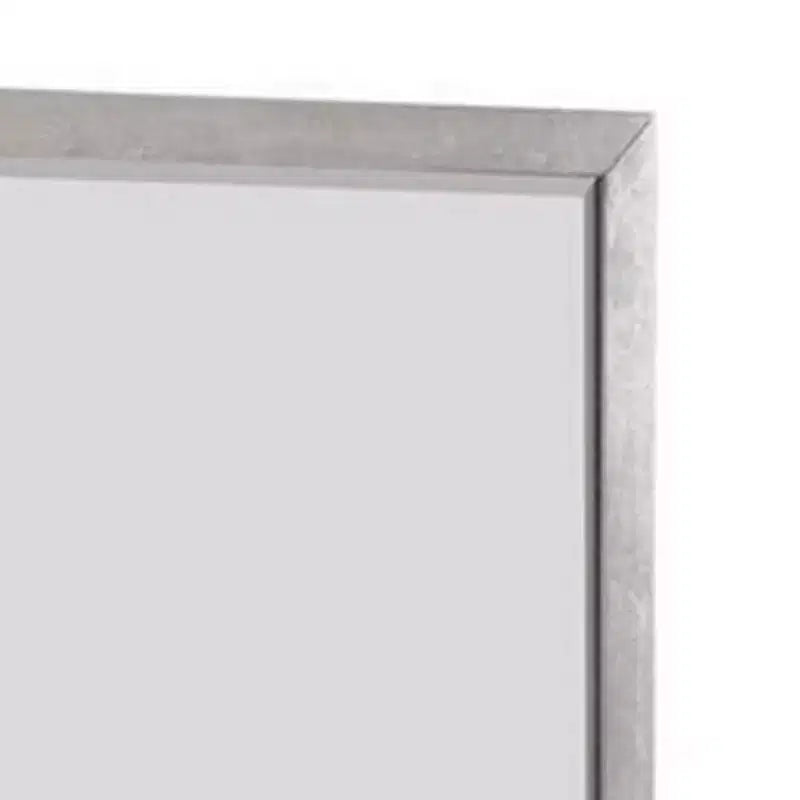 Miroir de commode mural, accent biseauté, bois massif gris 36x40