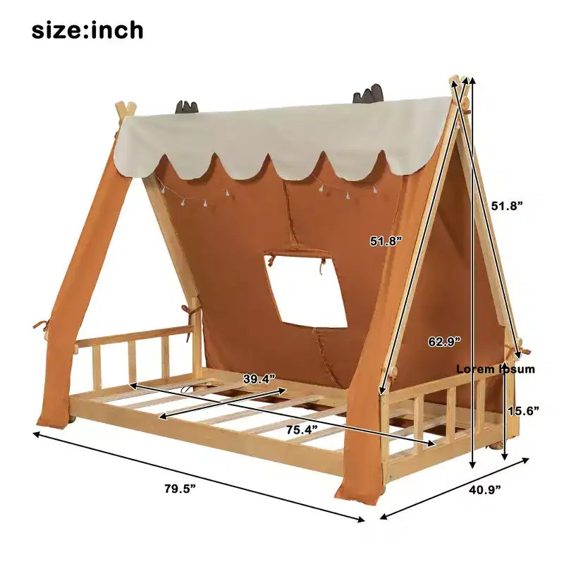 Tente de lit pour enfants avec lumières et lucarne