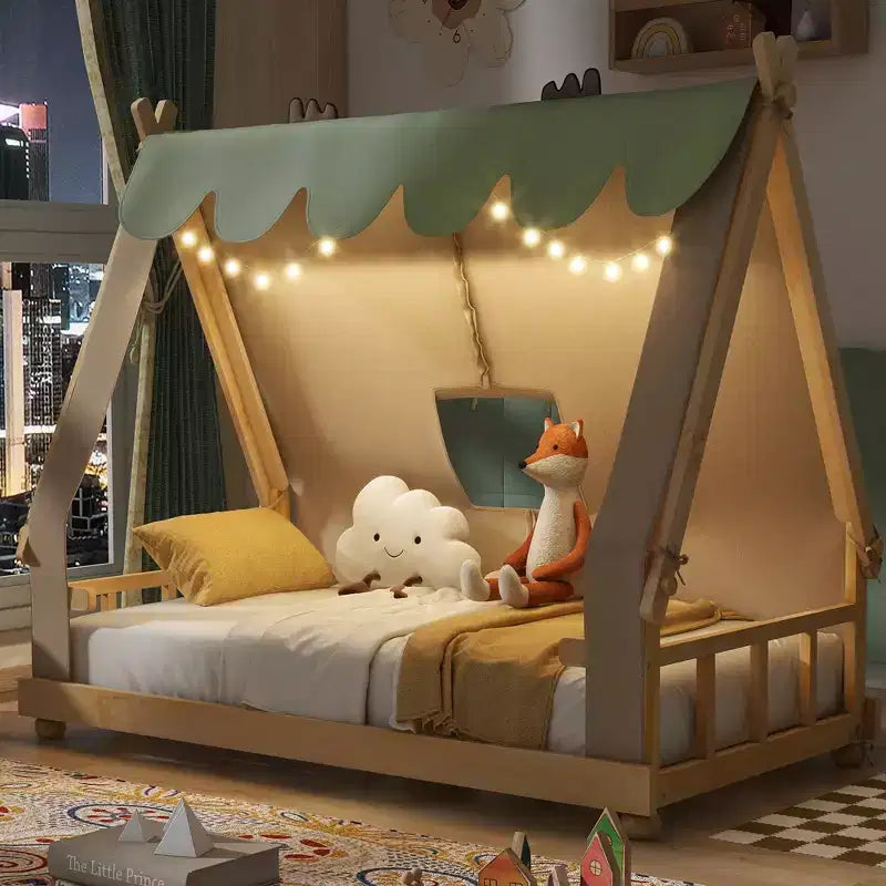 Tente de lit pour enfants avec lumières et lucarne