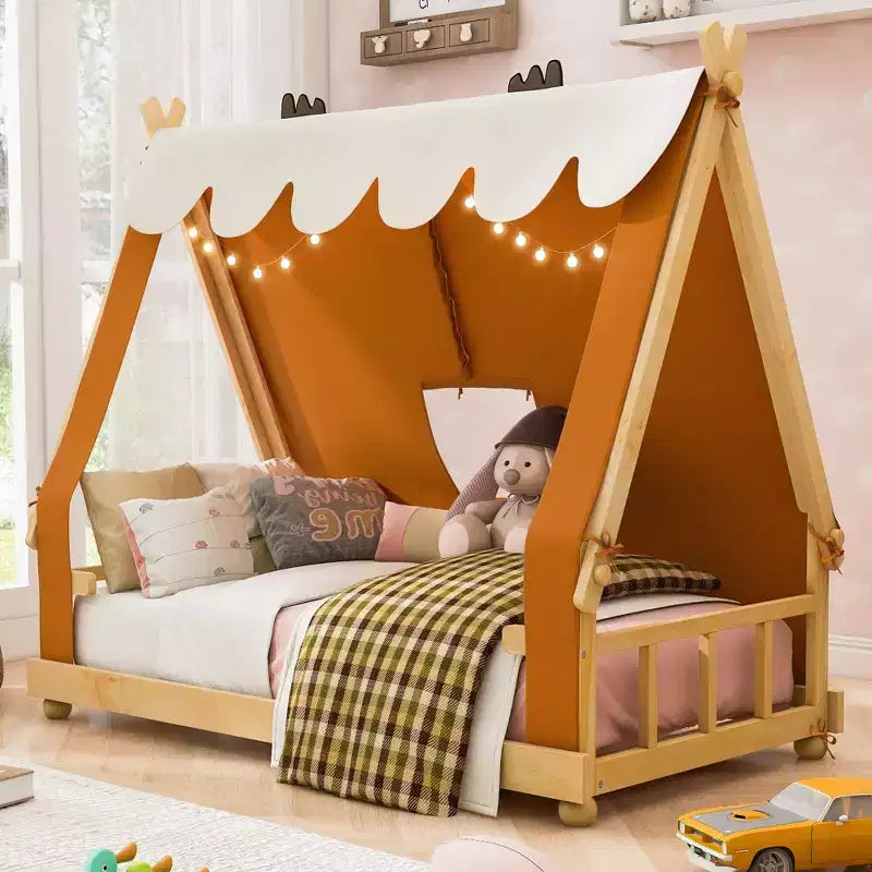Tente de lit pour enfants avec lumières et lucarne