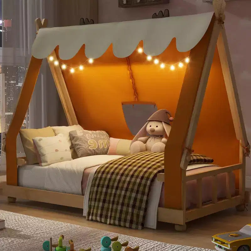 Tente de lit pour enfants avec lumières et lucarne