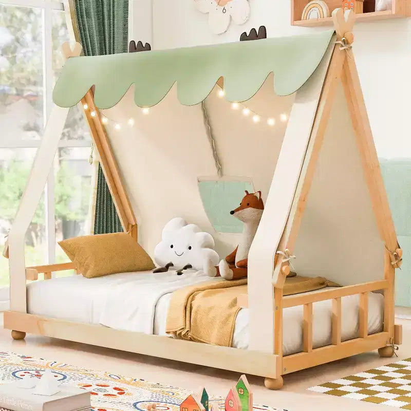 Tente de lit pour enfants avec lumières et lucarne