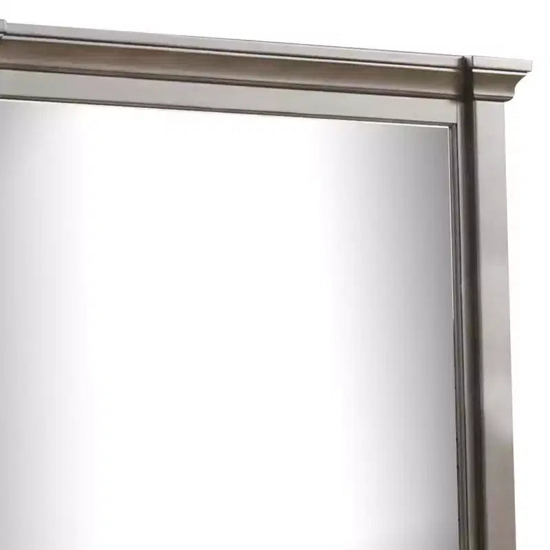 Miroir de commode, Verre biseauté, Bois de noyer foncé, 39x46