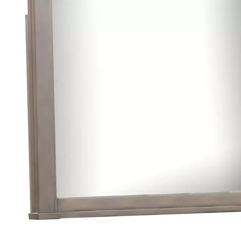 Miroir de commode, Verre biseauté, Bois de noyer foncé, 39x46