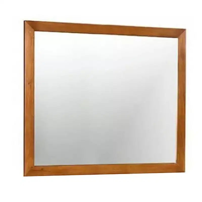 Miroir Mid-Century Moderne, fini chêne