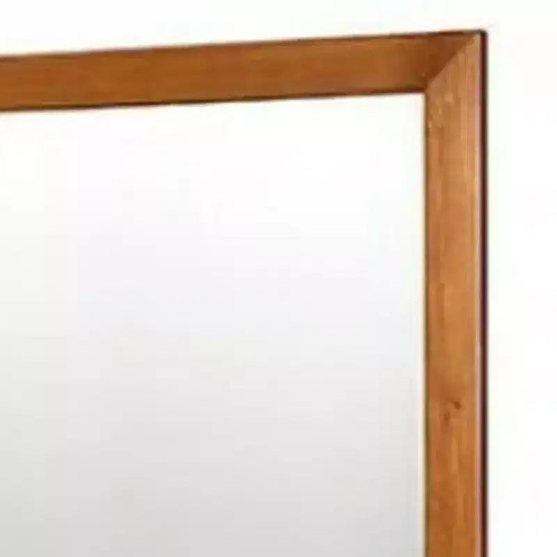 Miroir Mid-Century Moderne, fini chêne