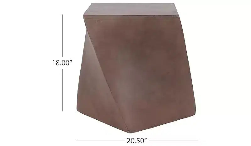 Table d'appoint d'extérieur en béton – Design de cube torsadé moderne