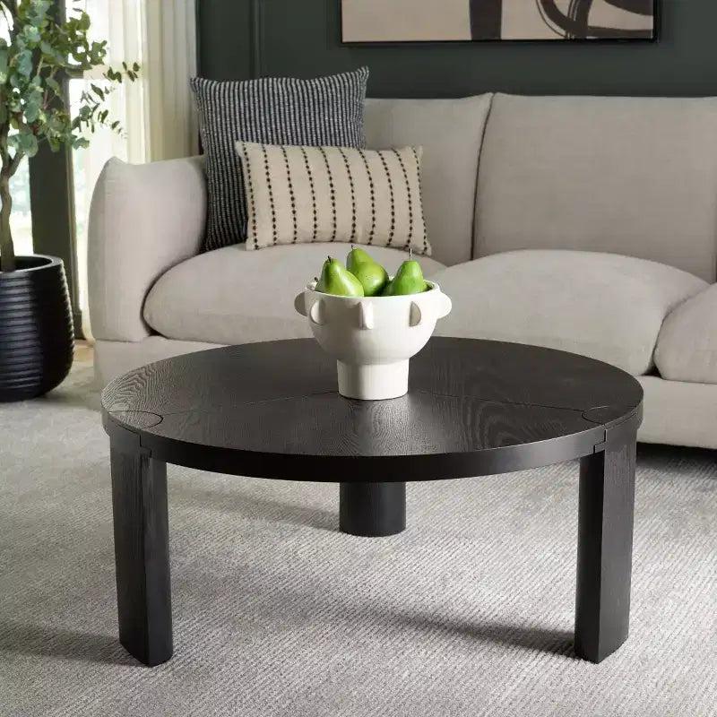 Table basse ronde noire