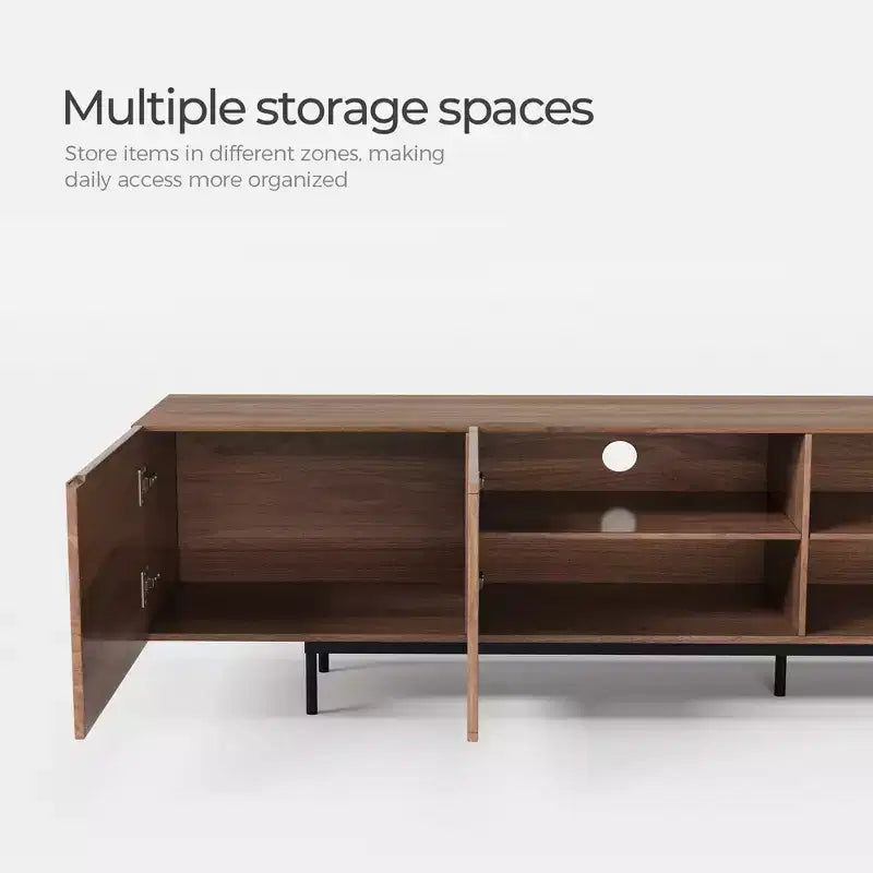 Meuble TV et console multimédia modernes de 240 cm et centres de divertissement avec grand espace de rangement