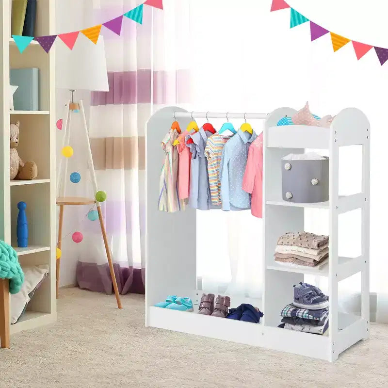 Armoire de rangement à suspendre pour déguisements d'enfants avec miroir et étagères