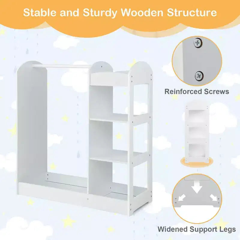 Armoire de rangement à suspendre pour déguisements d'enfants avec miroir et étagères