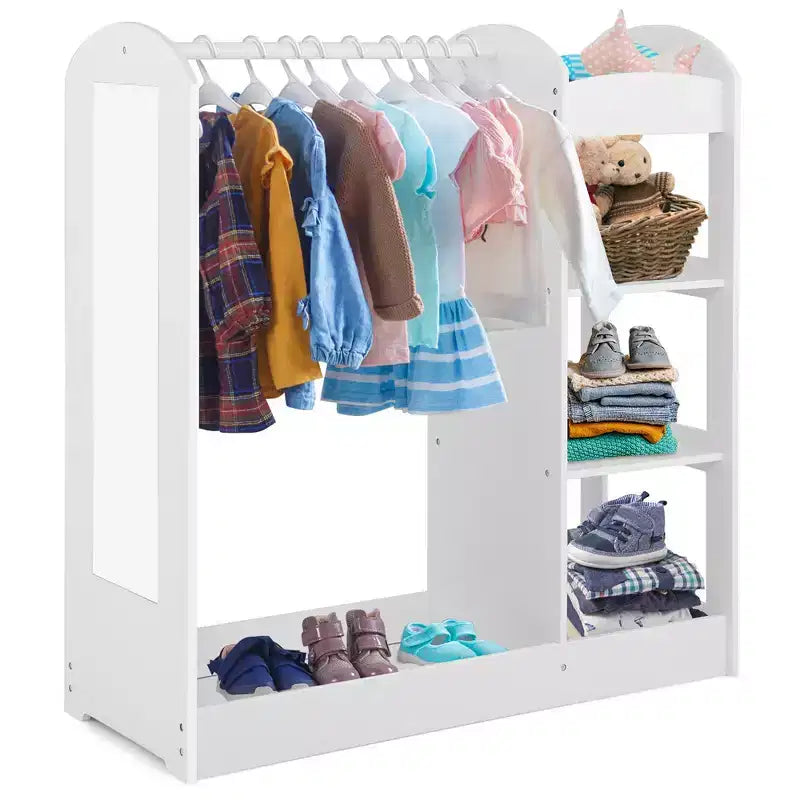 Armoire de rangement à suspendre pour déguisements d'enfants avec miroir et étagères