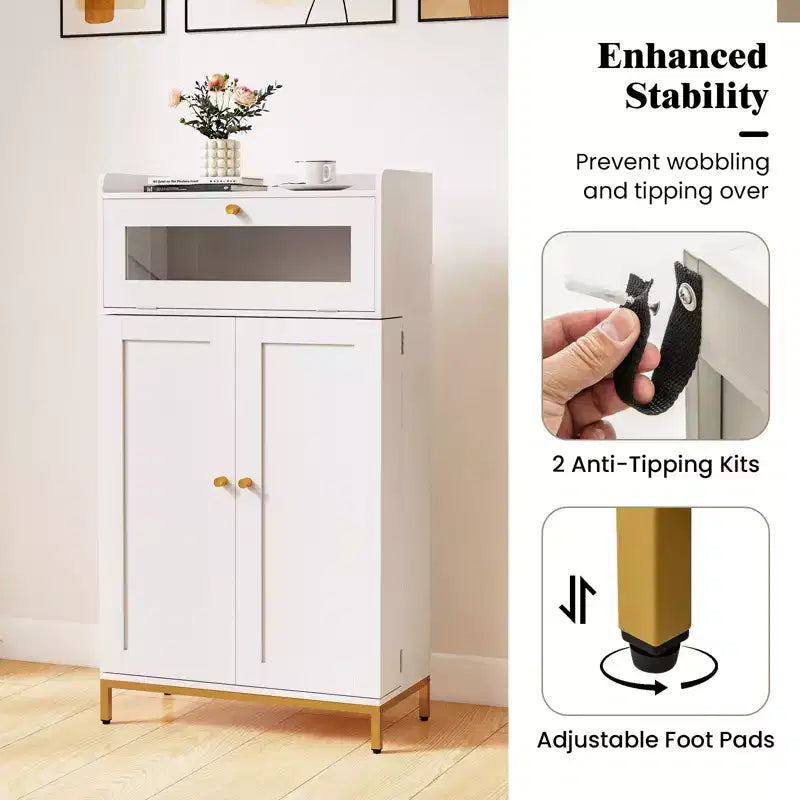 Prise électrique pour armoire de cuisine et éclairage LED contrôlé par application avec porte basculante en acrylique