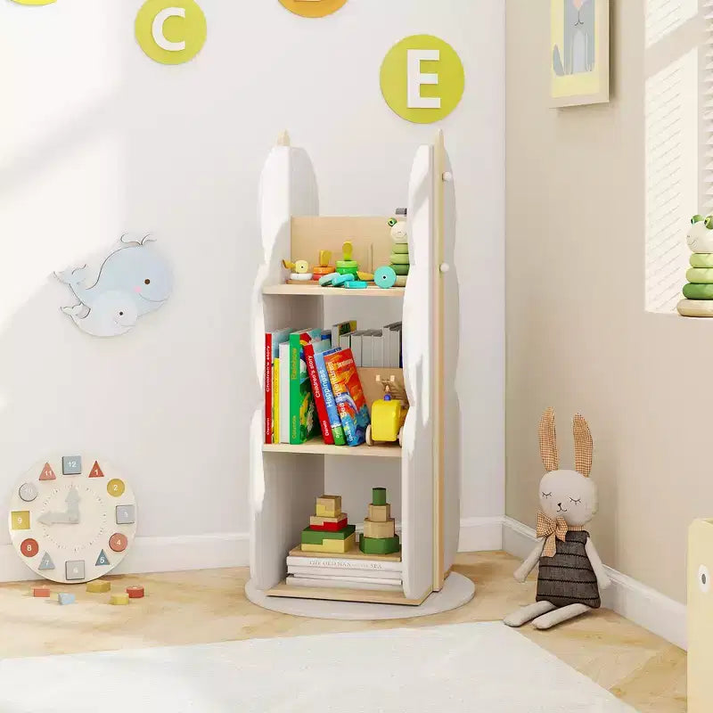 Bibliothèque rotative à 360° pour enfants avec 5 étagères