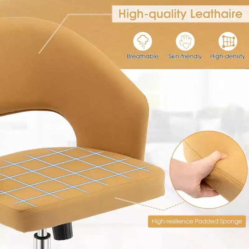 Chaise de bureau pivotante réglable en tissu avec dossier ajouré