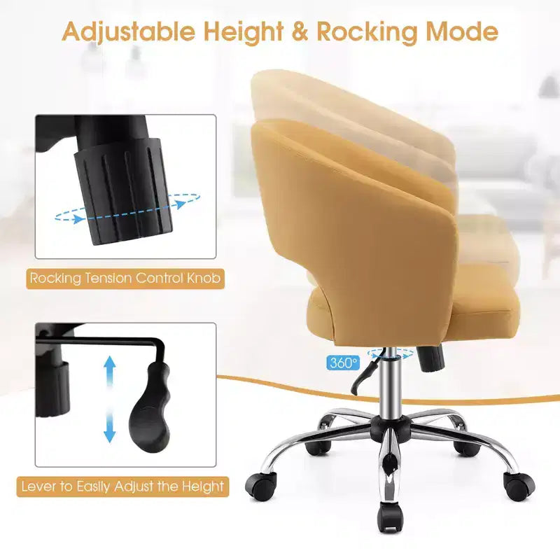 Chaise de bureau pivotante réglable en tissu avec dossier ajouré