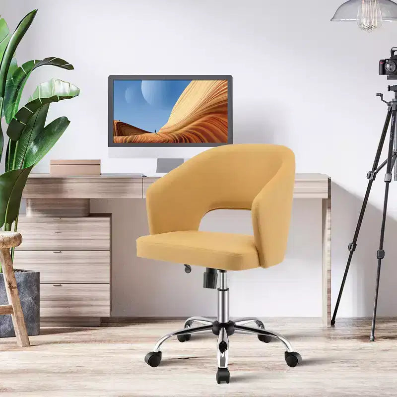 Chaise de bureau pivotante réglable en tissu avec dossier ajouré