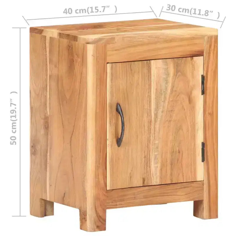 Table de chevet 40 x 30 x 50 cm en bois d'acacia massif
