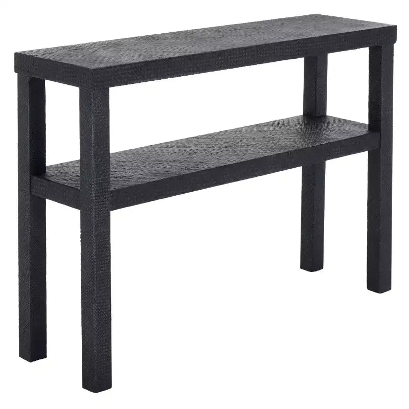 Console 2 étagères, style nautique côtier, bois avec finition laquée, table d'entrée/couloir intérieure