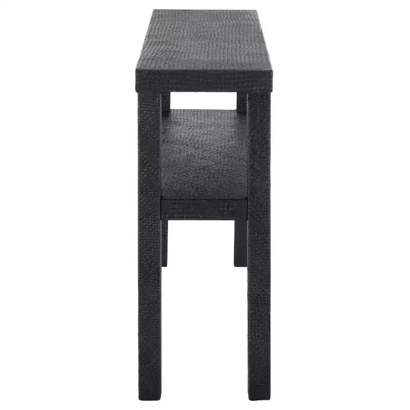 Console 2 étagères, style nautique côtier, bois avec finition laquée, table d'entrée/couloir intérieure