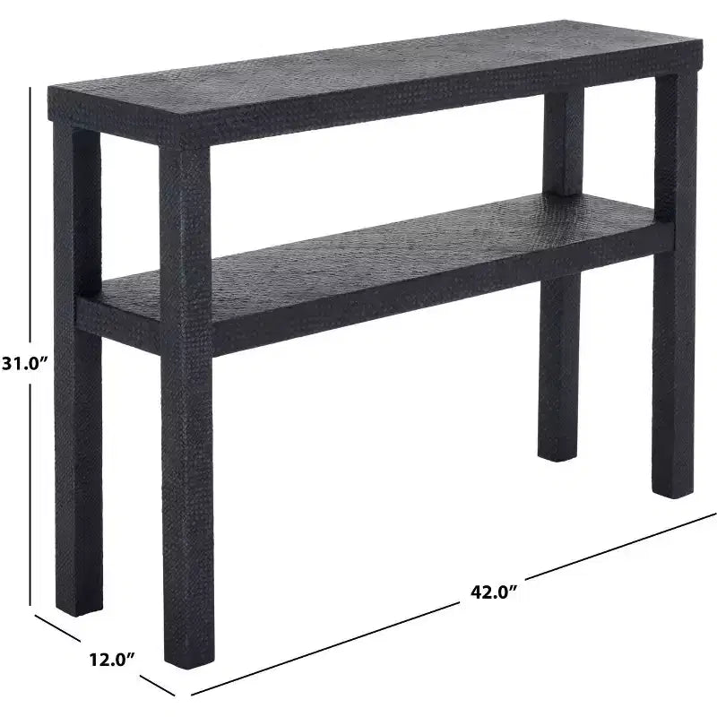 Console 2 étagères, style nautique côtier, bois avec finition laquée, table d'entrée/couloir intérieure