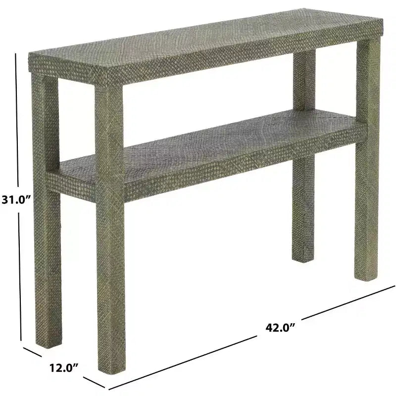 Console 2 étagères, style nautique côtier, bois avec finition laquée, table d'entrée/couloir intérieure
