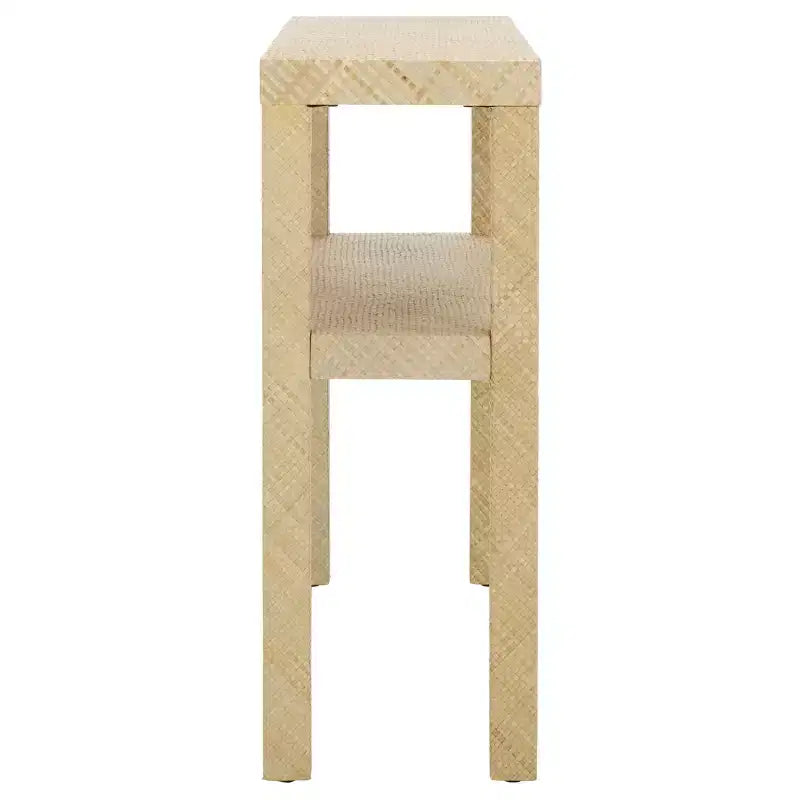 Console 2 étagères, style nautique côtier, bois avec finition laquée, table d'entrée/couloir intérieure