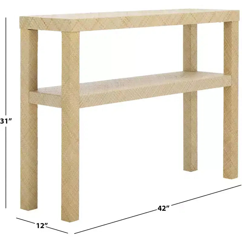 Console 2 étagères, style nautique côtier, bois avec finition laquée, table d'entrée/couloir intérieure