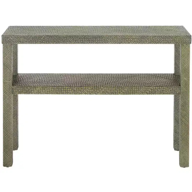 Console 2 étagères, style nautique côtier, bois avec finition laquée, table d'entrée/couloir intérieure