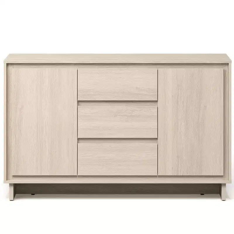 Meuble de rangement moderne avec 2 portes, 3 tiroirs et cadre décoratif