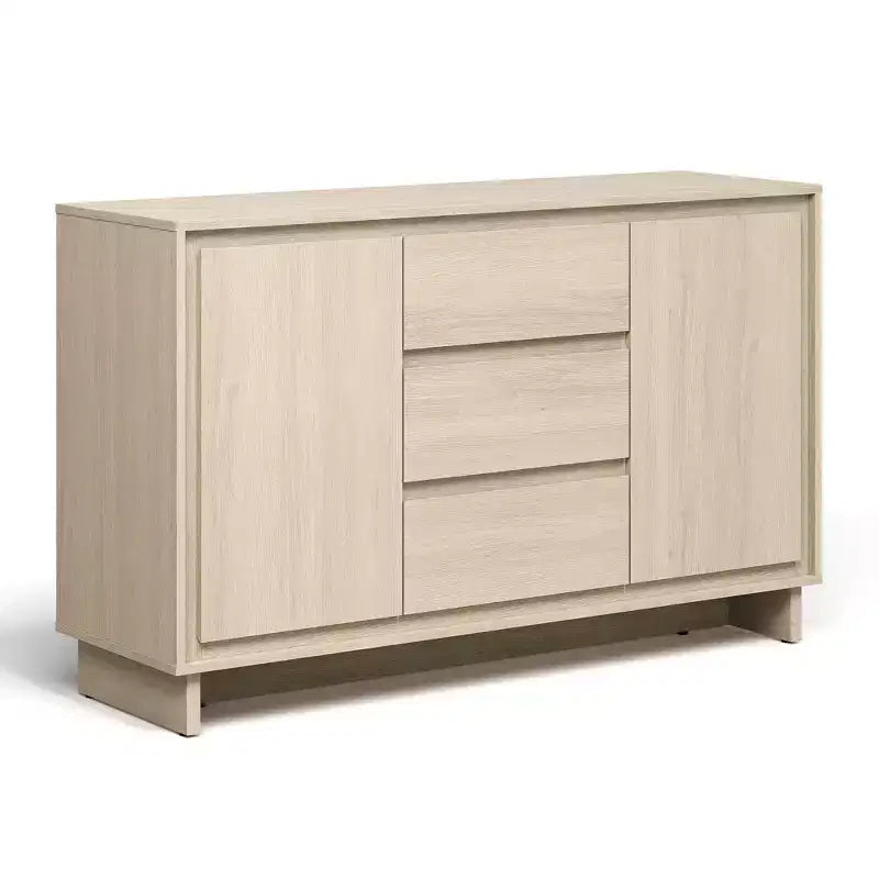Meuble de rangement moderne avec 2 portes, 3 tiroirs et cadre décoratif